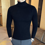 Men's Turtleneck Solid Color Twisted Sweater