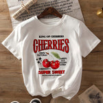 Top Round Neck Cartoon Printed Short Sleeve