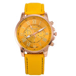 Three eye watches, retro GENEVA, Geneva students, couples, watches, men's belts, quartz trends watches