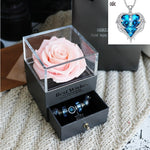Valentines Day Gift Women Rose Jewelry Box Dried Flower Real Flowers Eternal Roses In Box