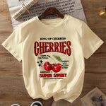 Top Round Neck Cartoon Printed Short Sleeve