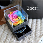 Eternal Flower Rose Jewelry Box for Birthday Presents Valentines Day Wedding Gift