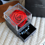 Valentines Day Gift Women Rose Jewelry Box Dried Flower Real Flowers Eternal Roses In Box