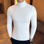 Men's Turtleneck Solid Color Twisted Sweater