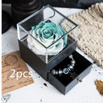 Eternal Flower Rose Jewelry Box for Birthday Presents Valentines Day Wedding Gift