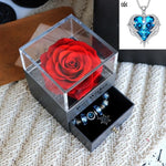 Valentines Day Gift Women Rose Jewelry Box Dried Flower Real Flowers Eternal Roses In Box