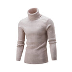 Men's Turtleneck Solid Color Twisted Sweater