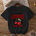 Top Round Neck Cartoon Printed Short Sleeve