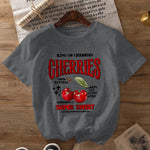 Top Round Neck Cartoon Printed Short Sleeve