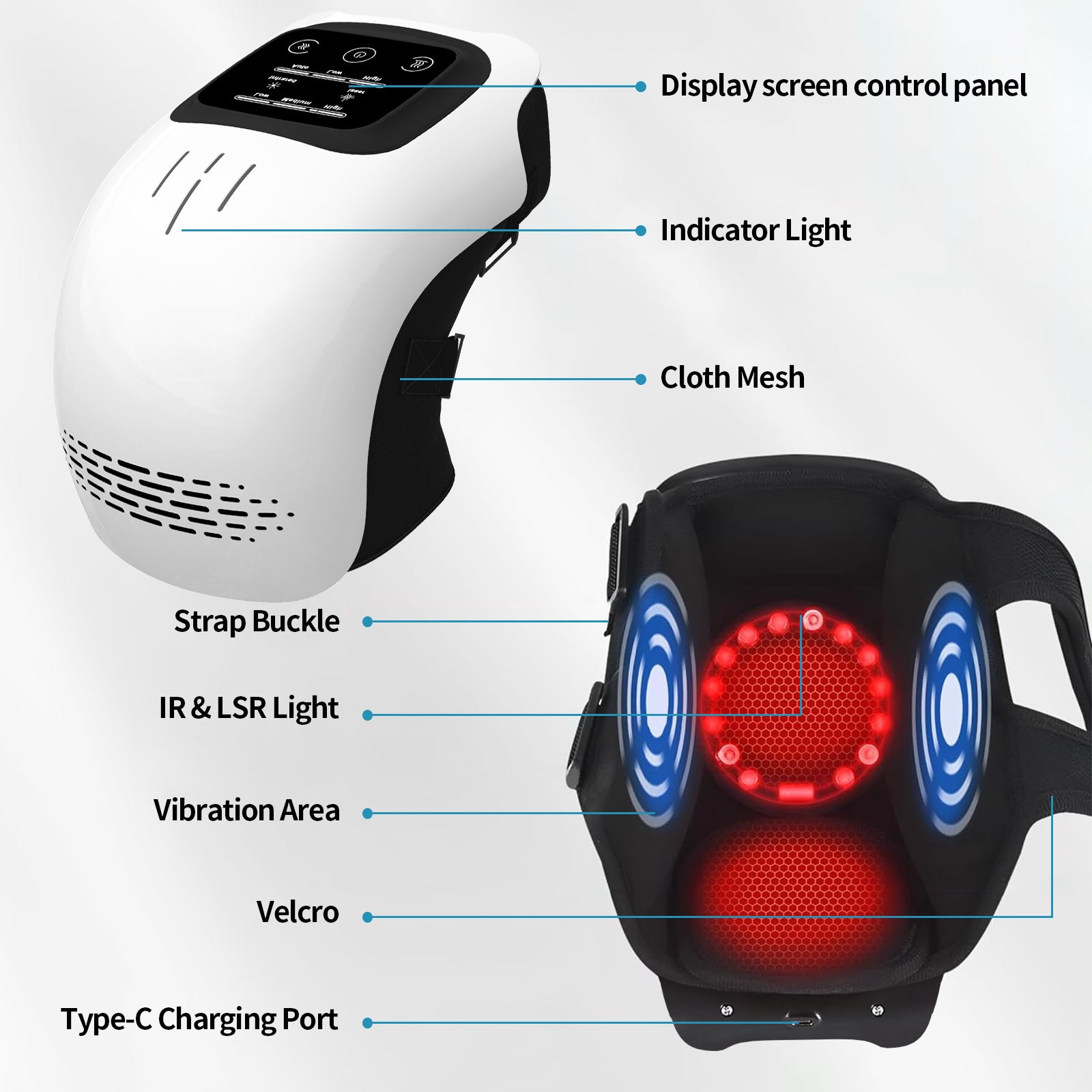 Heated Electric Knee Massager with Vibration – Home Use