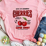 Top Round Neck Cartoon Printed Short Sleeve