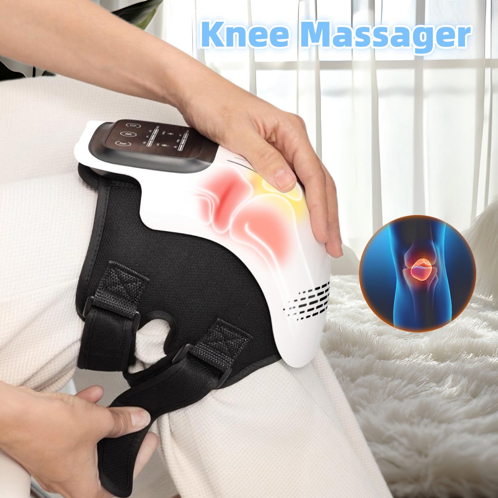 Heated Electric Knee Massager with Vibration – Home Use