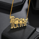 Customized Children's Drawing Necklace Kid's Art Personalized Pictures Draw Custom Design Name Logo For Kids Mom Family Gifts