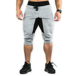 Men's Cotton Casual shorts 3/4 Jogger Capri Pants Breathable Below Knee Short Pants with Three Pockets