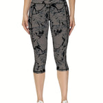 Capri Leggings for Women High Waisted Yoga Pants with Pockets Soft Black for Running Workout