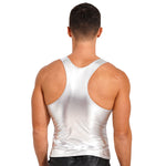 Shiny Metallic Tank Tops Men Sport Fitness Bodybuilding Tanks Fashion Mens Gym Vest Tops Sleeveless T-Shirt Singlet Undershirts