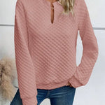Women Sweatshirt 2025 Spring Autumn Latest Fashion Solid Color Deep V-Neck Pullover Long Sleeved Casual Hoodie Loose Sporty Top