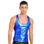 Shiny Metallic Tank Tops Men Sport Fitness Bodybuilding Tanks Fashion Mens Gym Vest Tops Sleeveless T-Shirt Singlet Undershirts