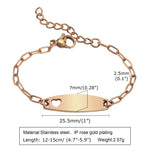 Kissmoon Custom Engrave Name Baby ID Bracelet Stainless Steel Personalized Hollow Heart Bracelet for Kids Children Jewelry Gift