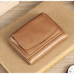 AirTag Wallet Oil Leather RFID Tri-fold Wallet Suitable for Men Women with Coin Pocket Luxury Purse Card Holder without AirTag