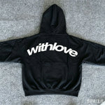 Autumn New 'With Love' Letter Graphic Printed Hoodie Men & Women Pullover Hooded Long Sleeve Sweatshirt Loose Casual Streetwear