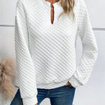 Women Sweatshirt 2025 Spring Autumn Latest Fashion Solid Color Deep V-Neck Pullover Long Sleeved Casual Hoodie Loose Sporty Top