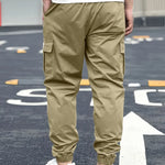 Men's Cargo Pants Sweatpants Outdoor Bunched Long Trousers  Casual Autumn Multi-Pocket Durable Workwear Male Trousers