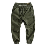 Cargo Pants Trousers for Men 2022 Casual Multi Pockets Stretchy Cuffs Thin Drawstring Elastic Waist Men Fitness Pants