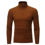 Autumn  Winter Men's High Neck T-shirt Slim Fit Fashion High Elastic Long Sleeve Casual Breathable Apparel Pullover