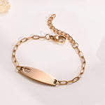Kissmoon Custom Engrave Name Baby ID Bracelet Stainless Steel Personalized Hollow Heart Bracelet for Kids Children Jewelry Gift