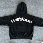 Autumn New 'With Love' Letter Graphic Printed Hoodie Men & Women Pullover Hooded Long Sleeve Sweatshirt Loose Casual Streetwear