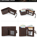 Luxury Brand Airtag Wallet Men Leather RFID Aluminum Card Holder Zipper Slim Purses Anti-lost ID Credit Card Folding wallets