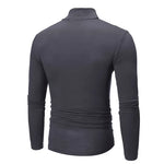 Autumn  Winter Men's High Neck T-shirt Slim Fit Fashion High Elastic Long Sleeve Casual Breathable Apparel Pullover