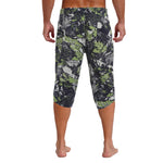 Mens Allover Stylish Print Harem Pants Capri Pants Elastic Waistband Pockets Hippie Pants Boho Style Trousers Beach Costume