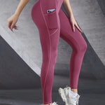 New High Waist Women's Leggings Stretch Yoga Pants Tights With Pockets Push Up Fitness Running Sportswear Solid Color Pants