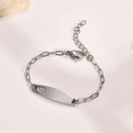 Kissmoon Custom Engrave Name Baby ID Bracelet Stainless Steel Personalized Hollow Heart Bracelet for Kids Children Jewelry Gift