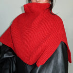 Autumn and Winter Design Sense, High Neck, Split Woolen Shawl, Fashionable Atmosphere, Women's Retro Scarf