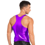 Shiny Metallic Tank Tops Men Sport Fitness Bodybuilding Tanks Fashion Mens Gym Vest Tops Sleeveless T-Shirt Singlet Undershirts
