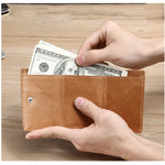 AirTag Wallet Oil Leather RFID Tri-fold Wallet Suitable for Men Women with Coin Pocket Luxury Purse Card Holder without AirTag