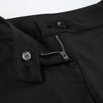 Black Capris Slight Flare Pants Women Y2k Clothes Slim Fit Trousers Pantalones De Mujer Zipper Roupa Feminino Streetwear