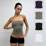 Tank Summer Women's Basic Tube Top, Sexy Tank Top, High-Elastic Skin-Friendly Fabric Top