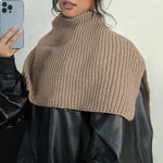 Autumn and Winter Design Sense, High Neck, Split Woolen Shawl, Fashionable Atmosphere, Women's Retro Scarf