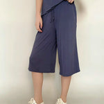Modal Plus Size Capri Pants Women's Summer Loose Fit Wide Leg Elastic Waist Casual Lounge Shorts