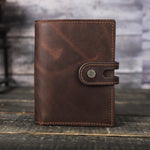 Luxury Brand Airtag Wallet Men Leather RFID Aluminum Card Holder Zipper Slim Purses Anti-lost ID Credit Card Folding wallets