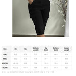 Summer Women's Slim-Fit Capri Trousers Solid Color Casual Multiple Pocket Lace-Up High Waist Tight Leggings Capri Pants