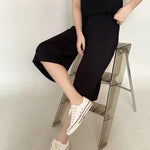 Modal Plus Size Capri Pants Women's Summer Loose Fit Wide Leg Elastic Waist Casual Lounge Shorts