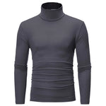 Autumn  Winter Men's High Neck T-shirt Slim Fit Fashion High Elastic Long Sleeve Casual Breathable Apparel Pullover