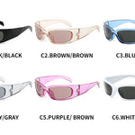 Retro Y2K Sports Sunglasses For Men Women Punk Fashion Trend Luxury Brand Design Punk Outdoor Cycling Goggles Eyeglasses UV400