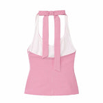 Women Summer Halter Tank Tops Women New Fashion Sweet Strapless Bow Elegant Street Casual Backless Female Top Clothing