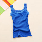 Tank Tops Women Summer O-neck Lace Suspender Camisole Solid Color Female U-shaped Low Cut Vest 2024 Sleeveless